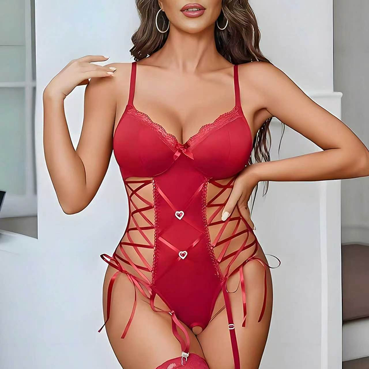 Sexy lingerie hollow temptation uniform one-piece underwear