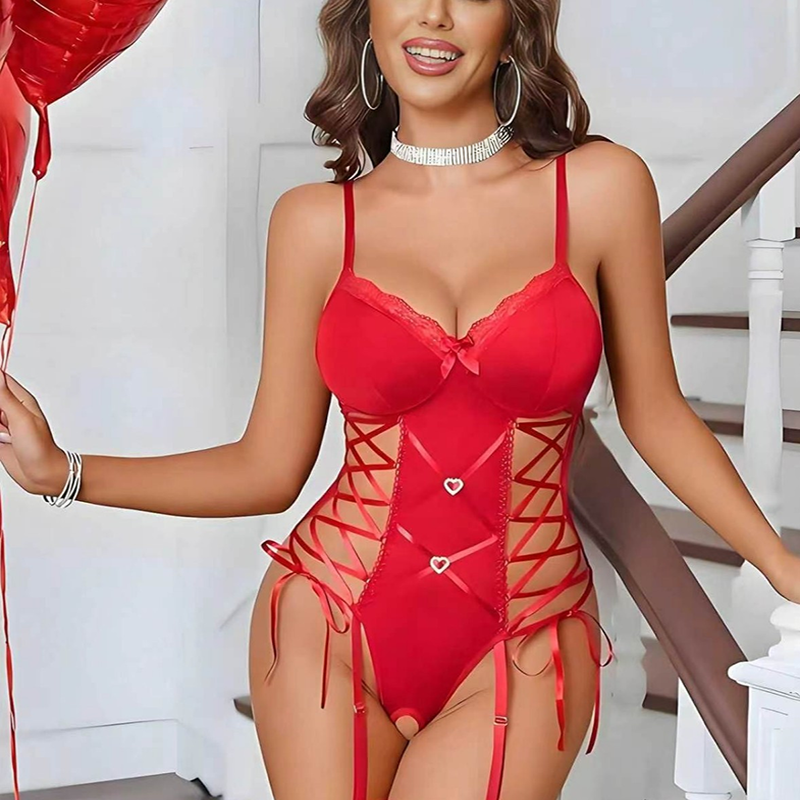 Sexy lingerie hollow temptation uniform one-piece underwear