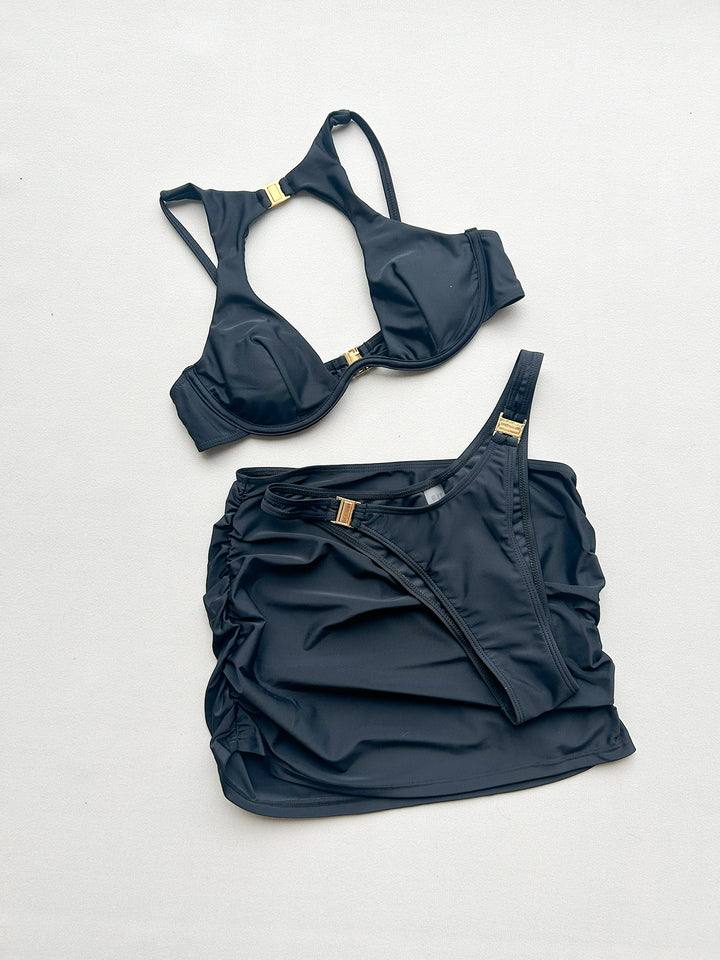 Sexy bikini solid color two-piece swimsuit